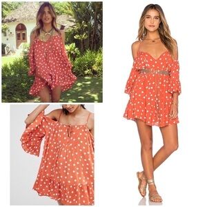 EUC Tularosa Hattie Polka Dots Off The Shoulder Tunic Mini Roselle Dress XS​
